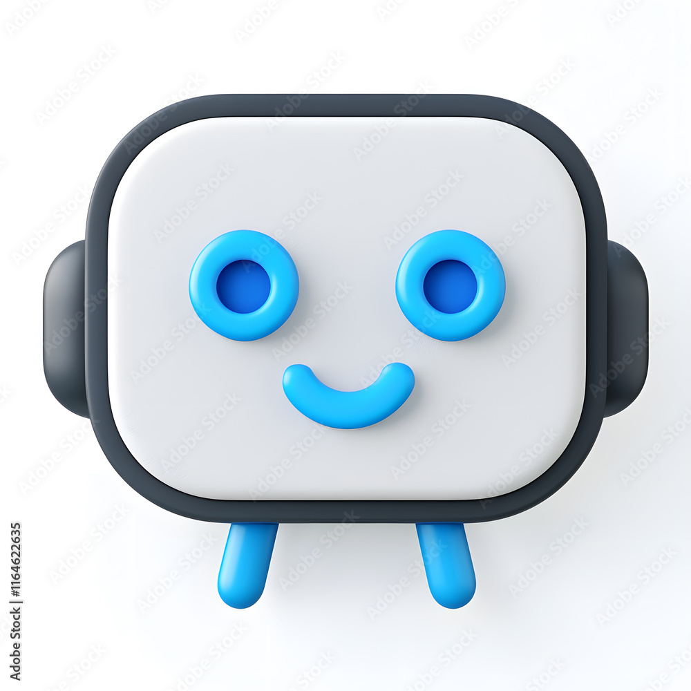 AI robot cartoon 3d icon isolated on white background. Chat bot AI robot cartoon 3d icon isolated on white background. Chat bot