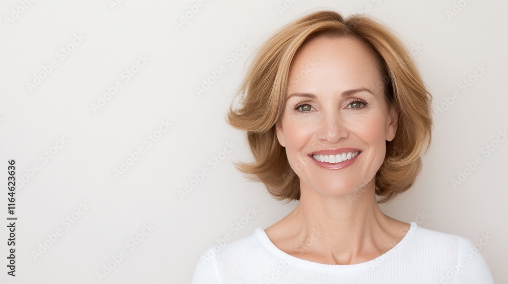A smiling woman with a warm expression against a neutral background. A smiling woman with a warm expression against a neutral background.