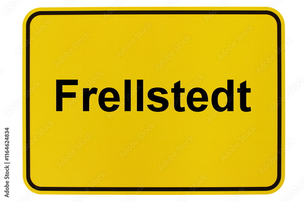 Illustration eines Ortsschildes der Gemeinde Frellstedt in Niedersachsen Illustration eines Ortsschildes der Gemeinde Frellstedt in Niedersachsen