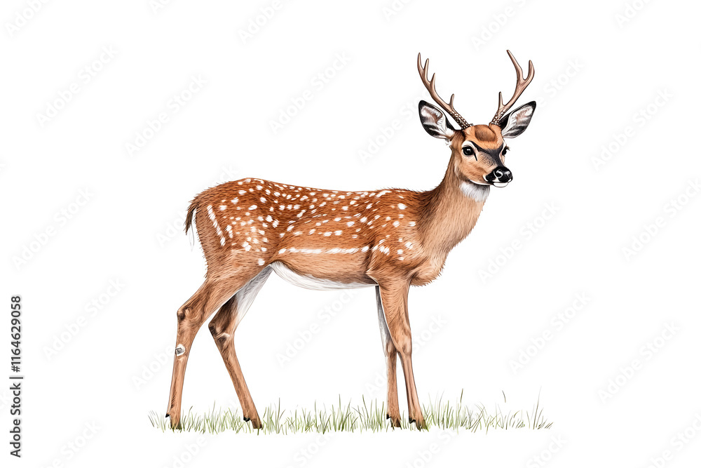 Obraz premium Deer silhouette watercolor style wildlife simple drawing animal isolated on white background