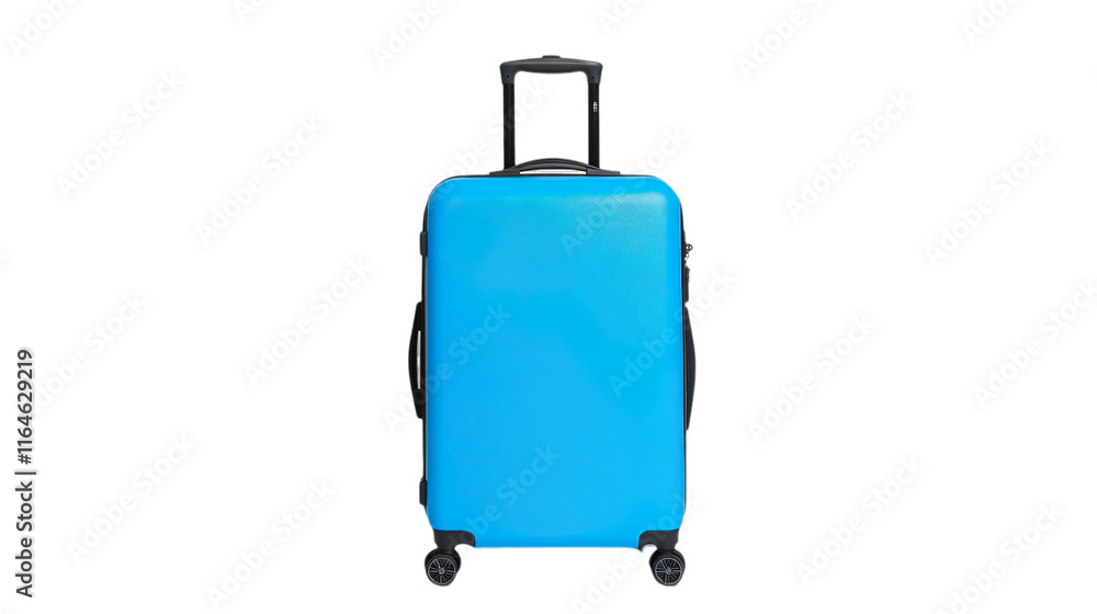 Stylish Hard-Shell Suitcase With Blue Finish Lightweight Durable Design Transparent Background Stylish Hard-Shell Suitcase With Blue Finish Lightweight Durable Design Transparent Background