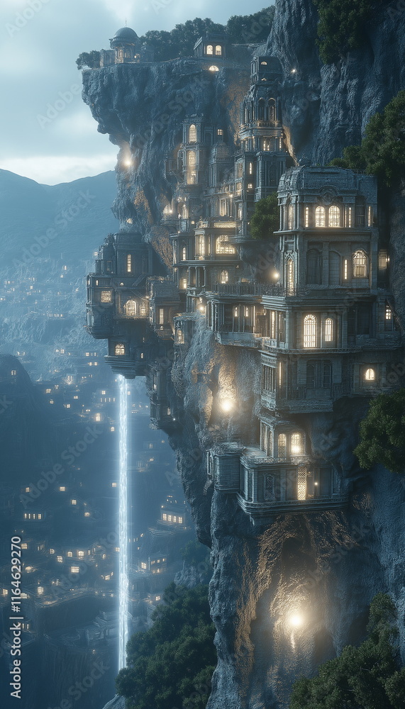 The city is at the bottom of a giant underwater ri_005 The city is at the bottom of a giant underwater ri_005