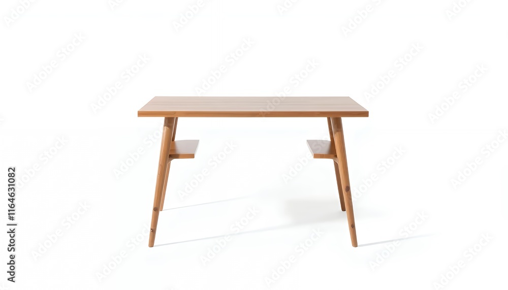 Mid-Century Modern Writing Desk: Simple Design, Light Wood, Minimalist Aesthetic Mid-Century Modern Writing Desk: Simple Design, Light Wood, Minimalist Aesthetic