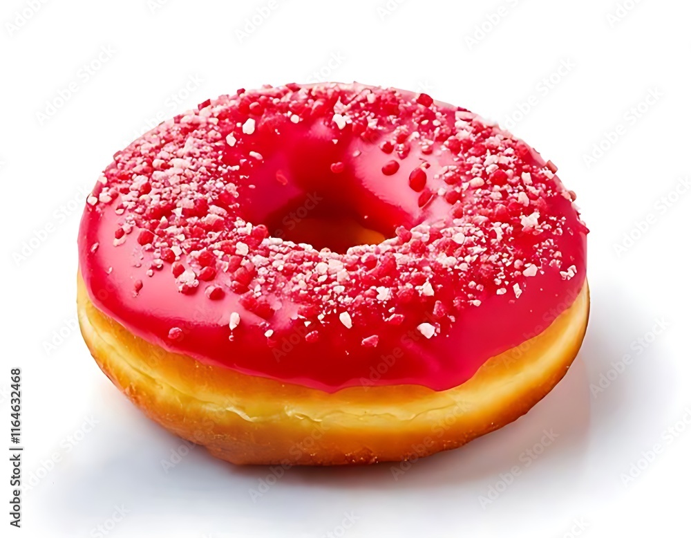strawberry donut isolated on white background cutout strawberry donut isolated on white background cutout