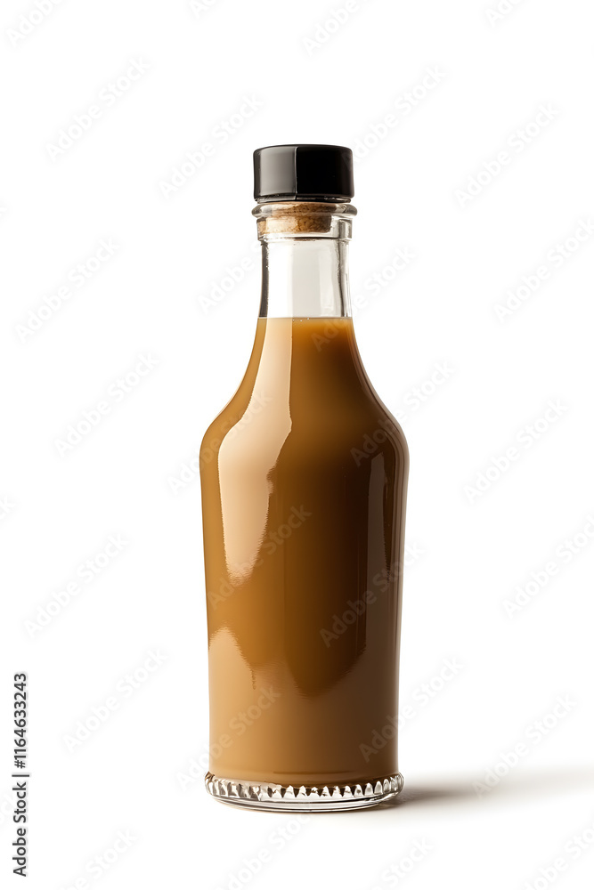 A bottle of Irish cream liqueur cocktail. Product mock up isolated on white A bottle of Irish cream liqueur cocktail. Product mock up isolated on white