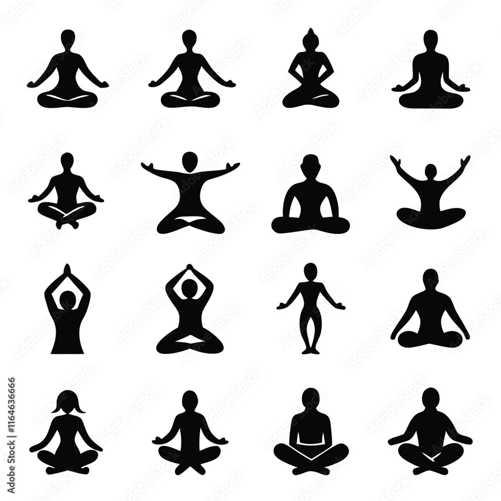 yoga icons set