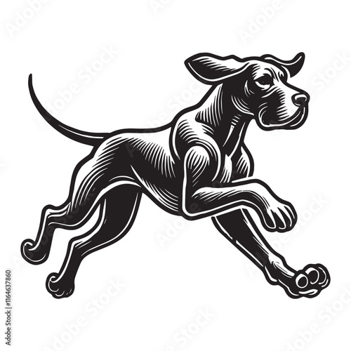 Great Dane dog running Design Svg