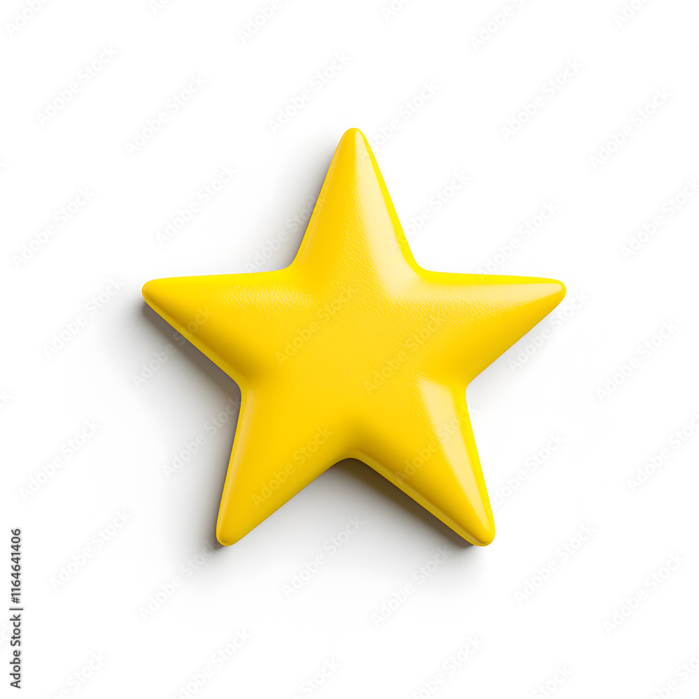 Obraz premium 3d gold glossy yellow star icon isolated on white background