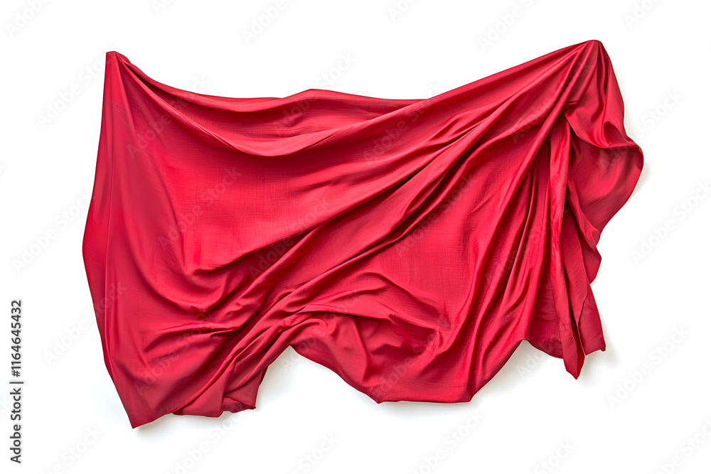 Red satin fabric isolated on white background Red satin fabric isolated on white background