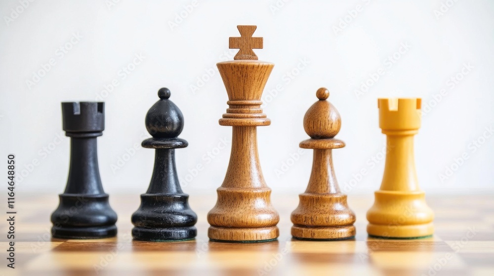 Chess Pieces Arrangement on a White Background Chess Pieces Arrangement on a White Background