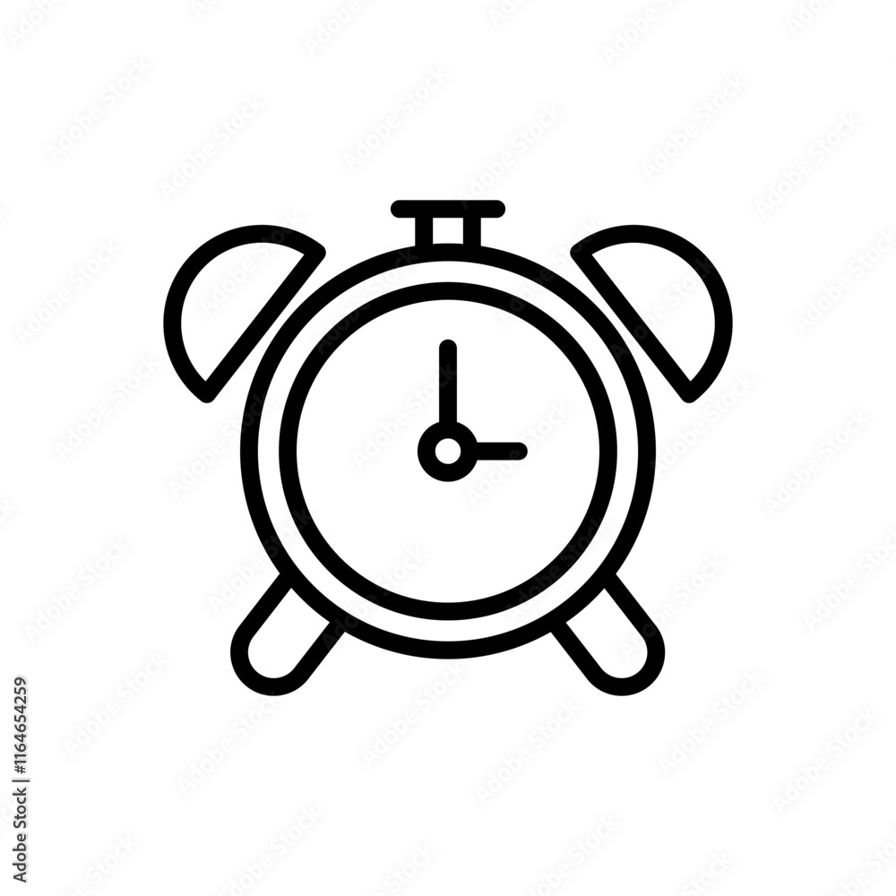 alarm time icon line vector design with trendy style alarm time icon line vector design with trendy style