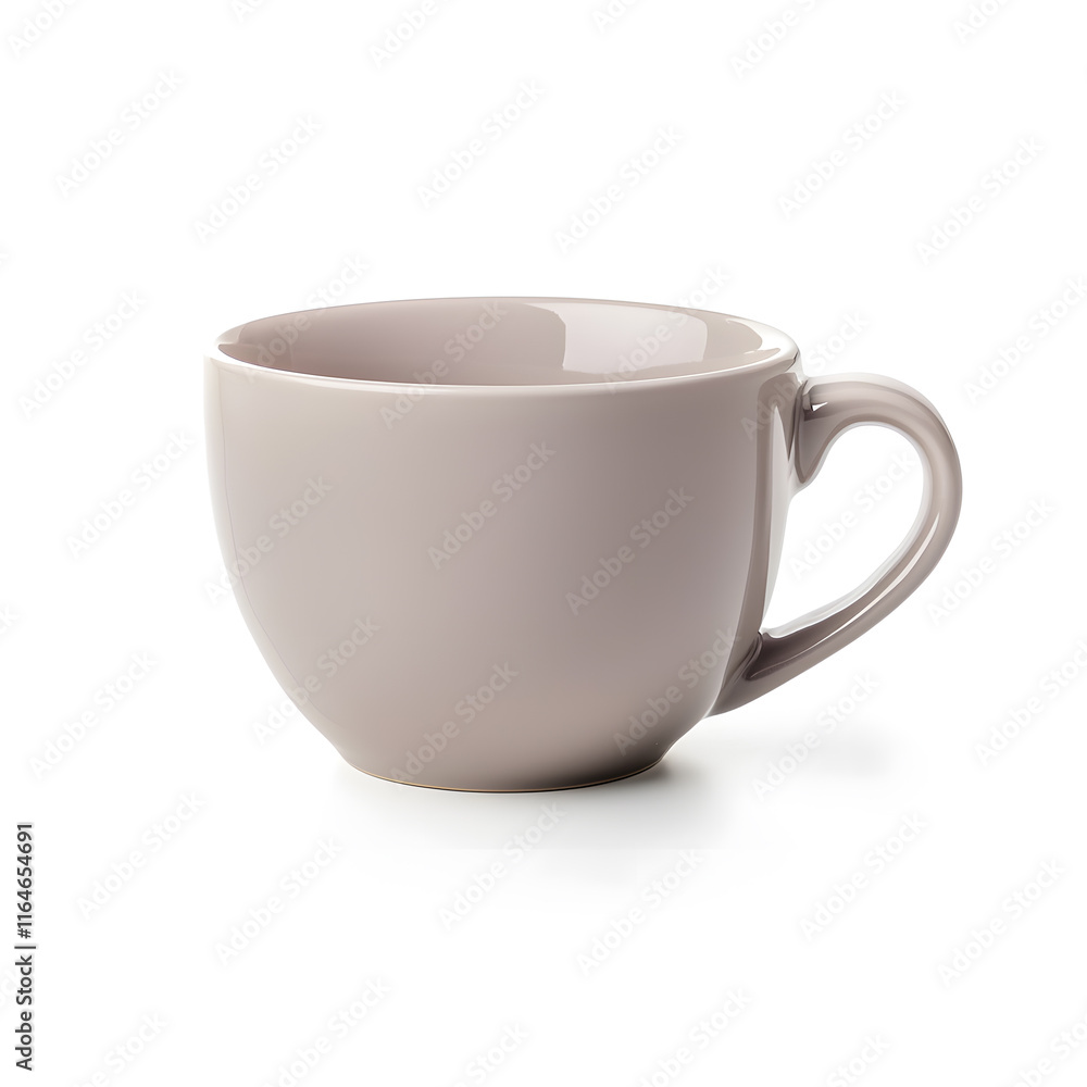 Side view empty cup for tea or coffee mock up isolated on white background Side view empty cup for tea or coffee mock up isolated on white background