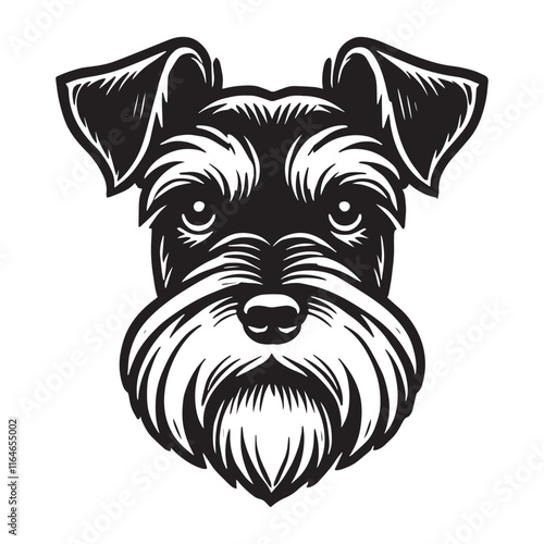 Miniature Schnauzer Dog Peeking Design Svg
