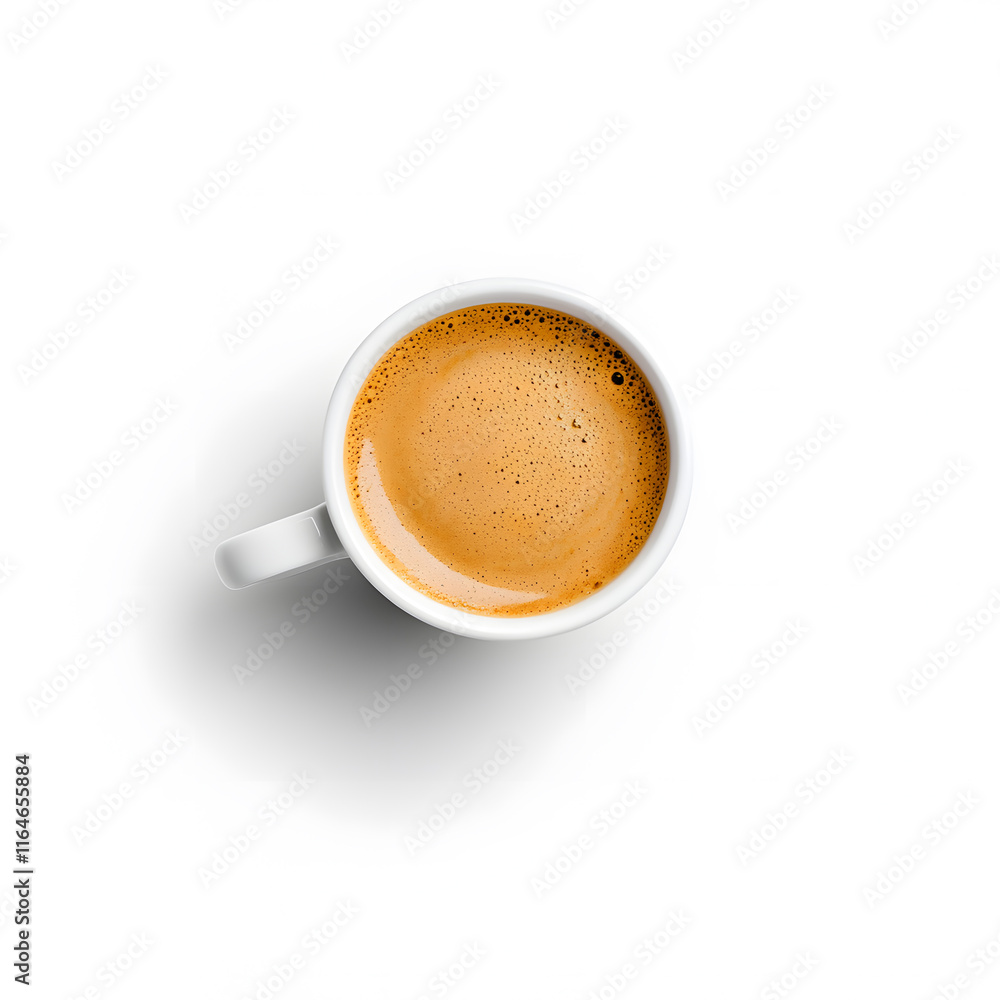 Cappuccino cup isolated top view on a white background Cappuccino cup isolated top view on a white background