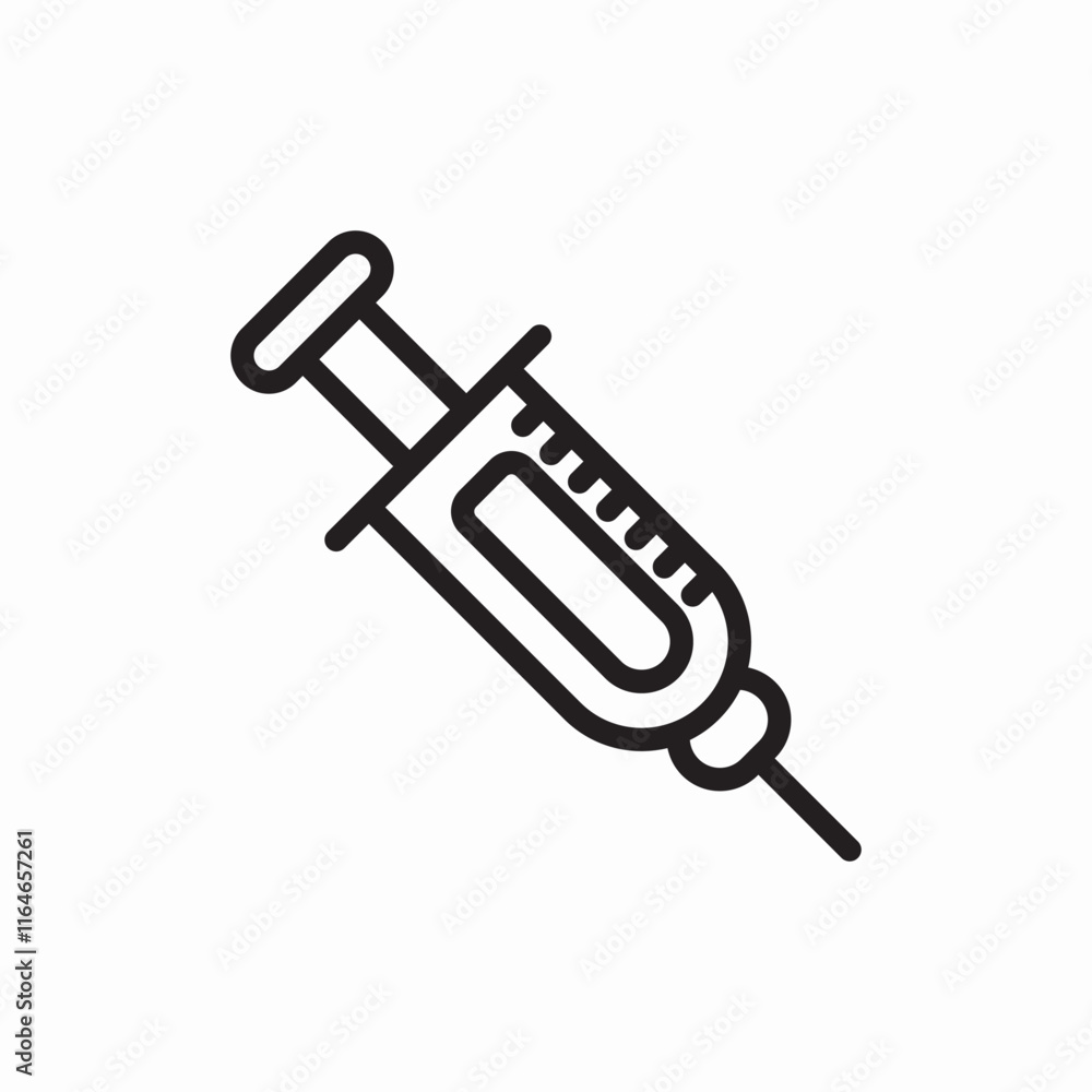 Medical injection syringe vaccination treatment icon vector sign
Medical injection syringe vaccination treatment icon vector sign
