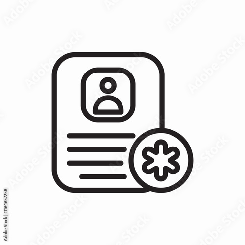 Medical profile patient information system icon vector sign
