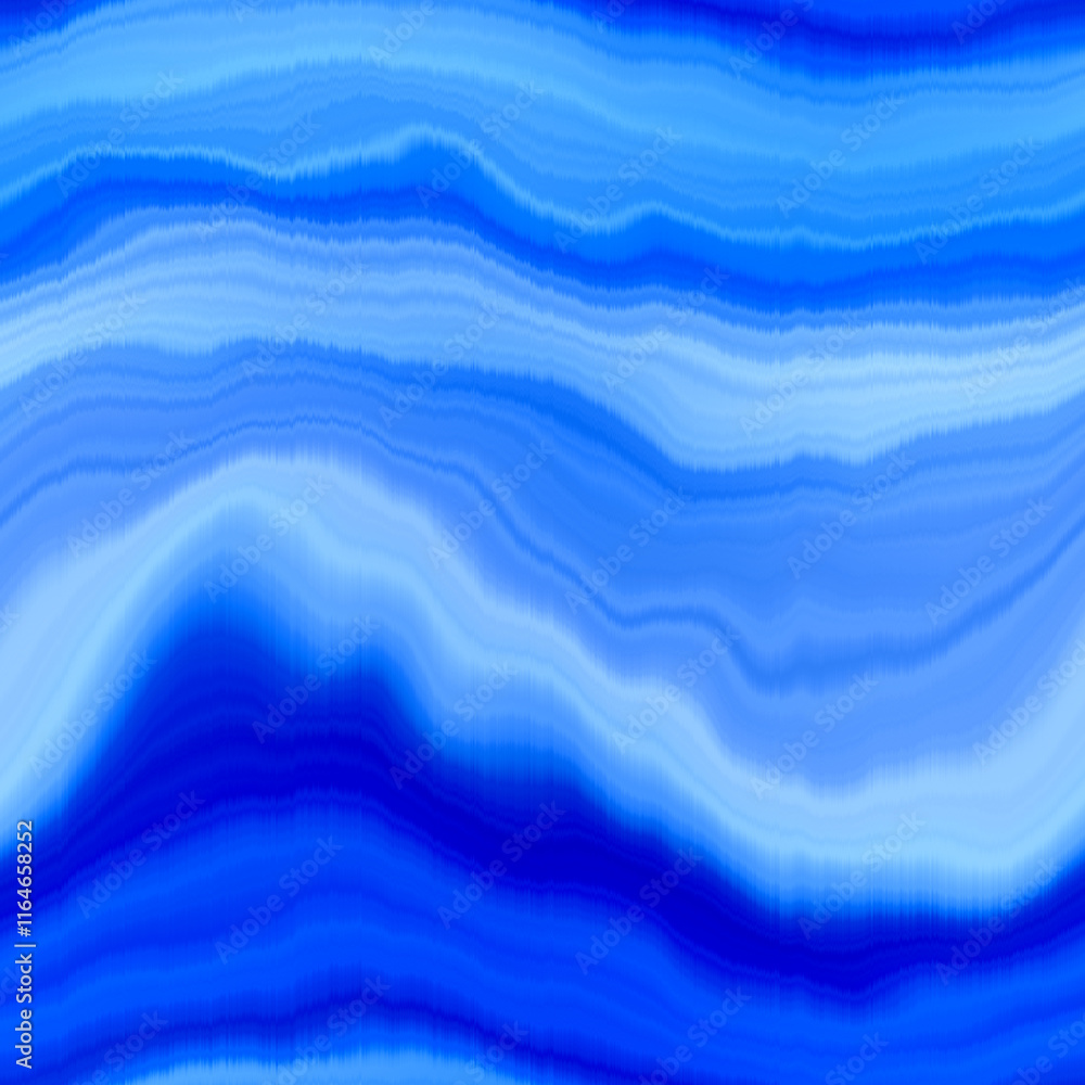 Fototapeta premium Modern summer striped blur wash seamless pattern background for trendy beach wear and coastal living designs. Repeatable alcohol ink bleed effect in blue white indigo colors