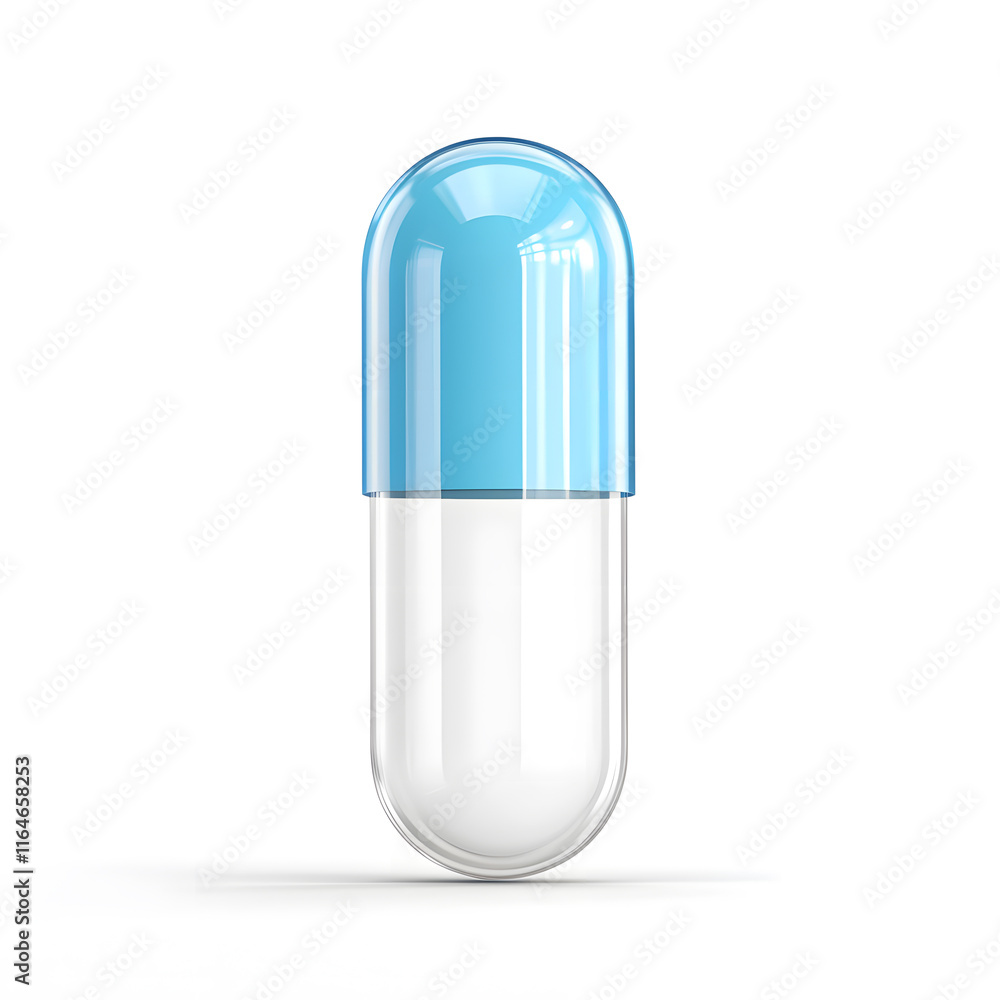 Aqua Pill Capsule isolated on white background Aqua Pill Capsule isolated on white background
