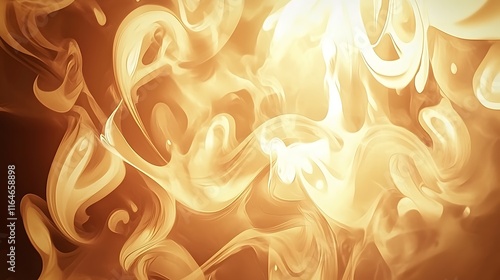 Abstract Golden Swirls Fluid Art Design photo