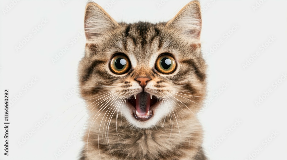 Angry and surprised cat isolated on transparent png background with a funny and excited expression. Angry and surprised cat isolated on transparent png background with a funny and excited expression.