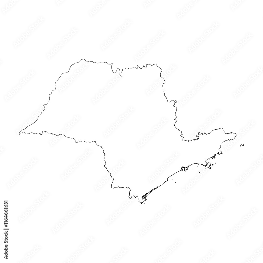 Obraz premium Sao Paulo state blank outline map