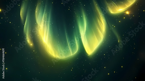 Soft auroral glow on abstract gold bokeh background , , gold accents. Auroral. Illustration photo