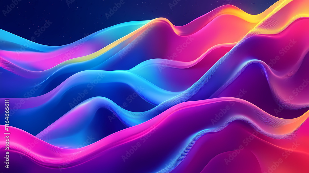 Fototapeta premium Vibrant color schemes futuristic. Auroral. Illustration