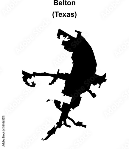 Belton (Texas) blank outline map photo