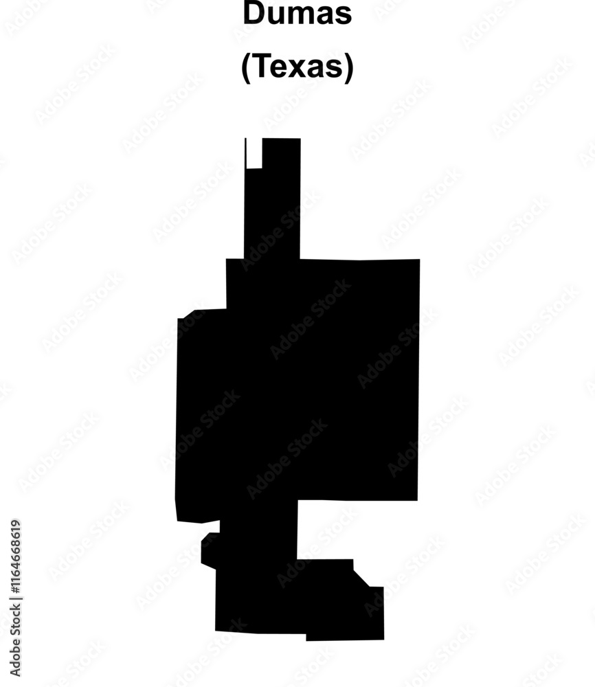 Dumas (Texas) blank outline map Dumas (Texas) blank outline map