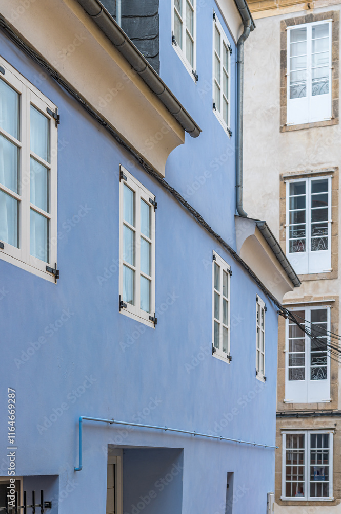 Fototapeta premium Colorful streets in the old town of Ribadeo, Spain