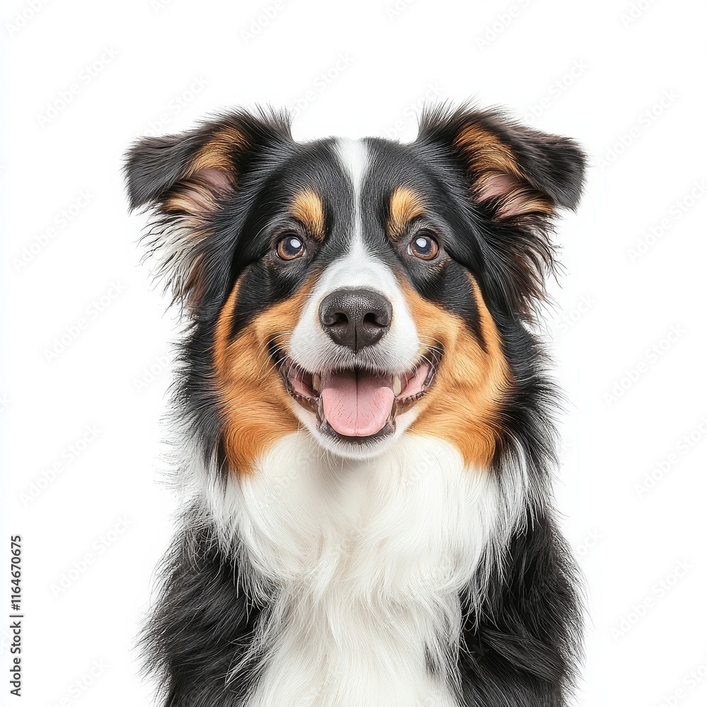 A cheerful and lively Australian Shepherd dog with a beautiful coat, showcasing a friendly and playful personality. A cheerful and lively Australian Shepherd dog with a beautiful coat, showcasing a friendly and playful personality.