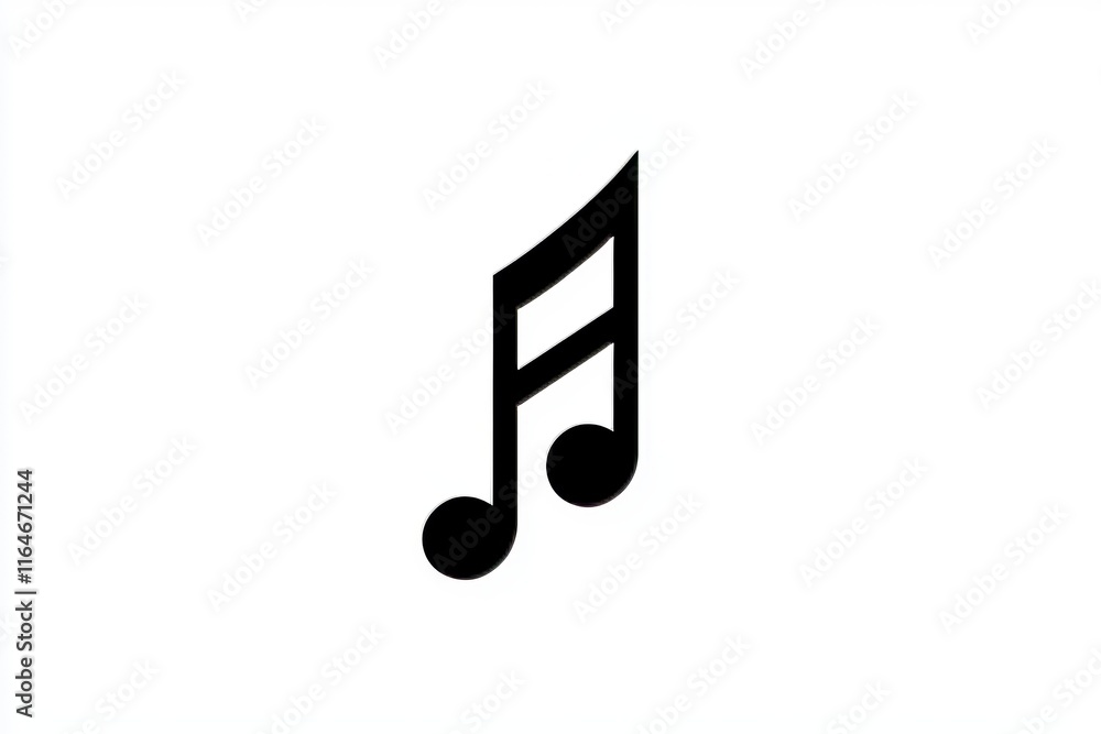 Against a stark white backdrop, a single eighth note quaver is the main subject of a premium stock photograph, its bold lines and musical precision emphasized with perfect clarity. Against a stark white backdrop, a single eighth note quaver is the main subject of a premium stock photograph, its bold lines and musical precision emphasized with perfect clarity.