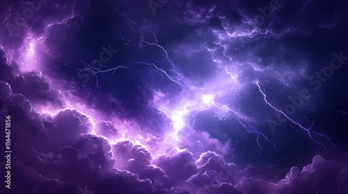 Celestial storm: spiritual, expansive, lavender-indigo, connection in isolation. Auroral. Illustration photo