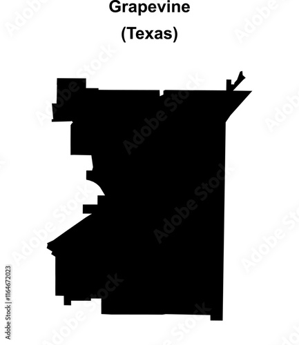 Grapevine (Texas) blank outline map