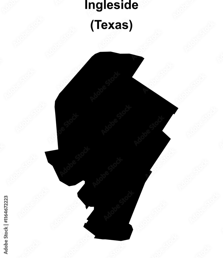 Ingleside (Texas) blank outline map Ingleside (Texas) blank outline map