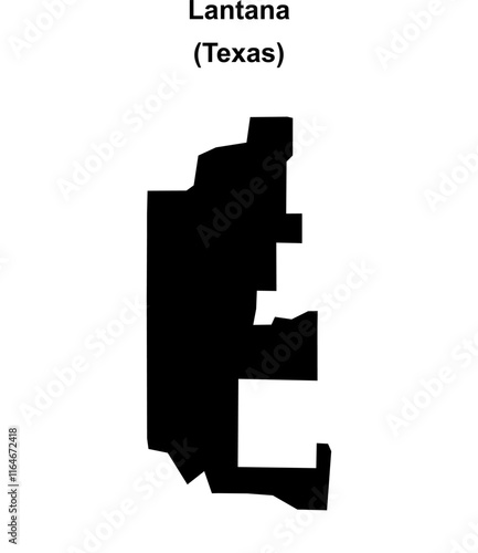 Lantana (Texas) blank outline map