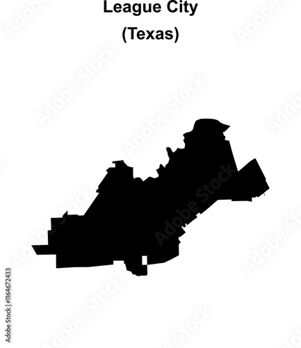 League City (Texas) blank outline map