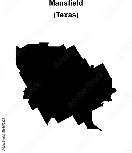 Mansfield (Texas) blank outline map