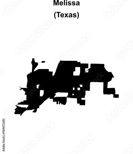 Melissa (Texas) blank outline map