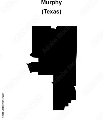 Murphy (Texas) blank outline map