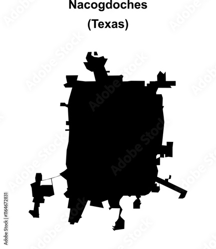 Nacogdoches (Texas) blank outline map