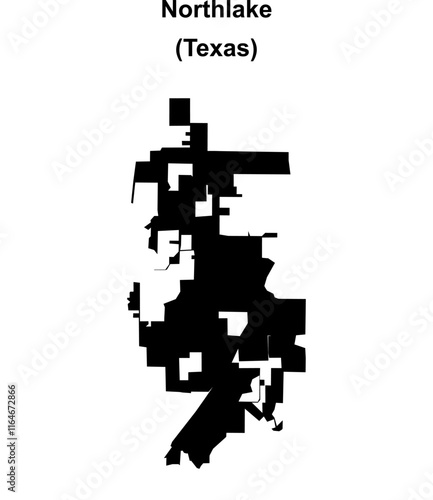 Northlake (Texas) blank outline map