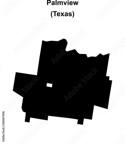 Palmview (Texas) blank outline map
