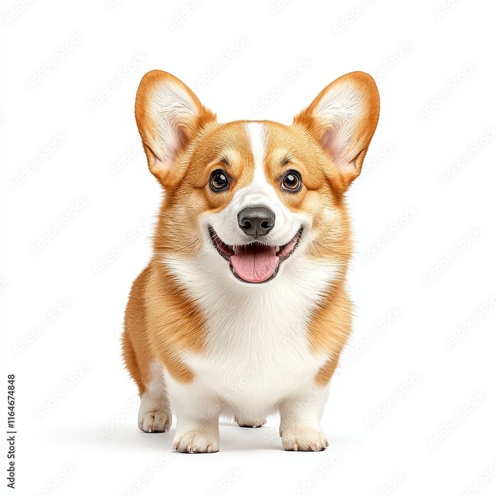 A cheerful corgi dog with a bright smile, showcasing its playful and friendly nature, perfect for pet-themed projects. A cheerful corgi dog with a bright smile, showcasing its playful and friendly nature, perfect for pet-themed projects.