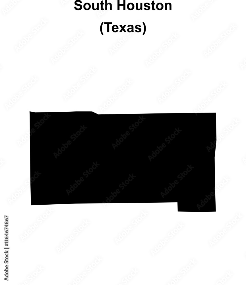 Fototapeta premium South Houston (Texas) blank outline map