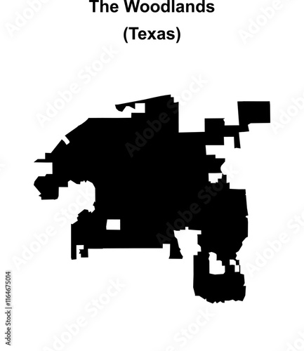 The Woodlands (Texas) blank outline map