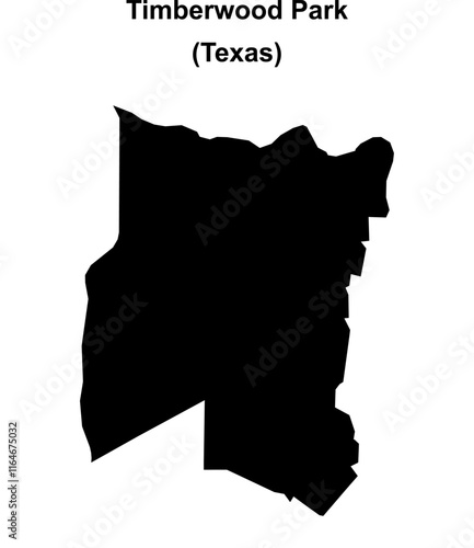 Timberwood Park (Texas) blank outline map