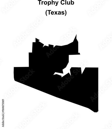 Trophy Club (Texas) blank outline map