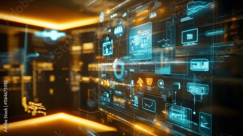 Wallpaper Mural Smart Home Digital Environment in Warm Light Torontodigital.ca