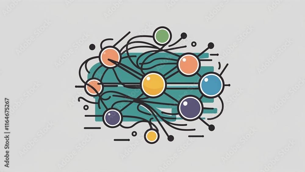 Obraz premium neural network nodes connections icon AI artificial intelligence machine learning technology abstract 